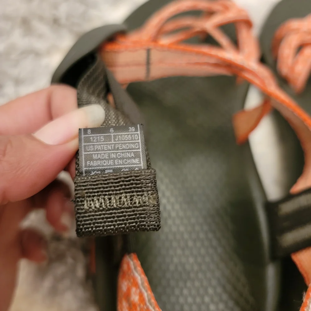 Chaco Women's Orange Patterned Z/Cloud Strappy Sandals